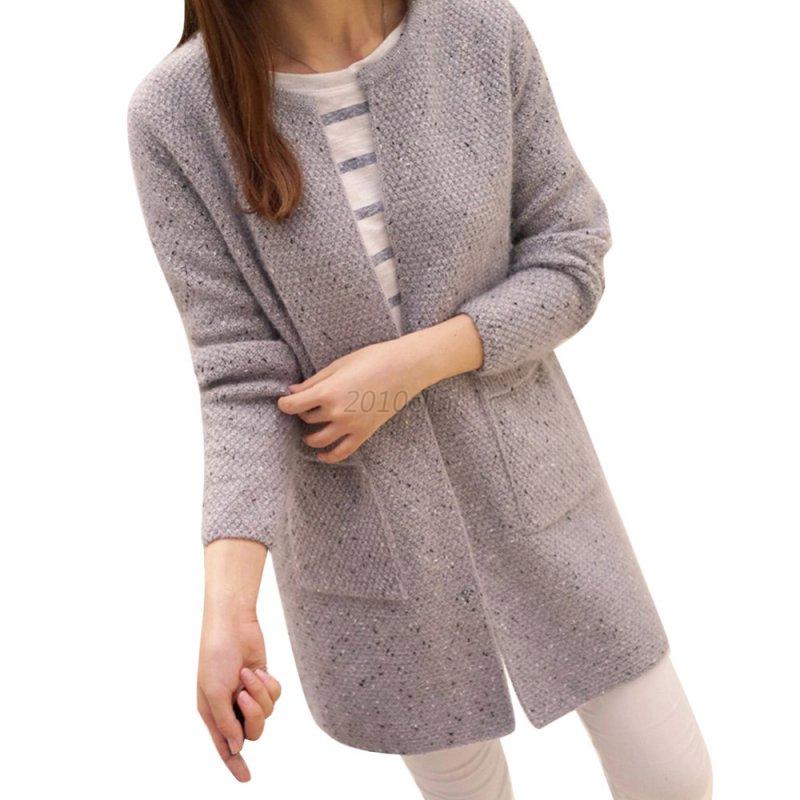 Autumn Long Cardigan Coat Women Long Sleeve Casual Loose Sweater Jacket